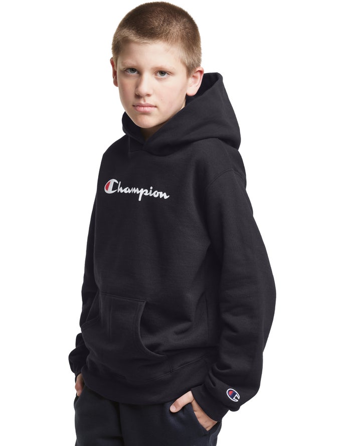 Champion Hoodie Jongens - Zwart - Pullover Script Logo ( 217064-RYG )